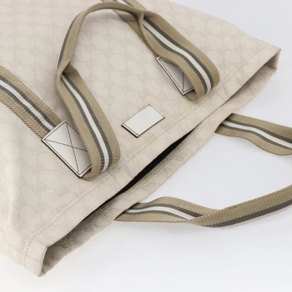 GUCCI GG Canvas Tote Bag White Beige 189669 Auth yk19750 - Picture 7 of 16